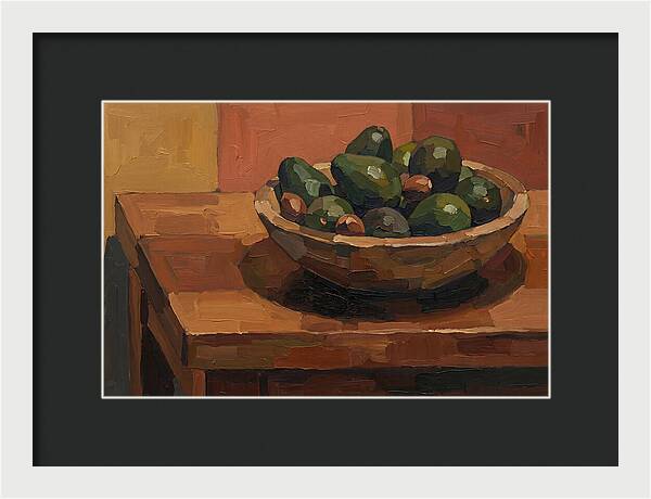 Bowl Of Ripe Avocados