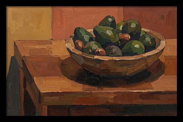Bowl Of Ripe Avocados