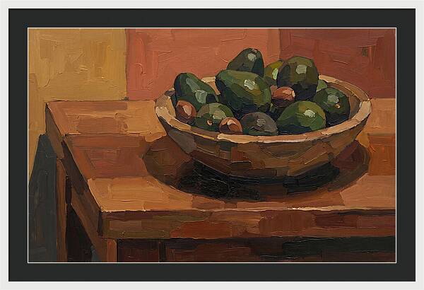 Bowl Of Ripe Avocados