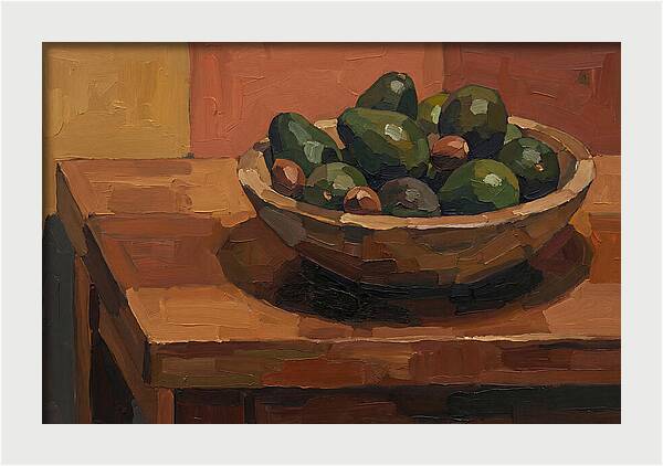 Bowl Of Ripe Avocados