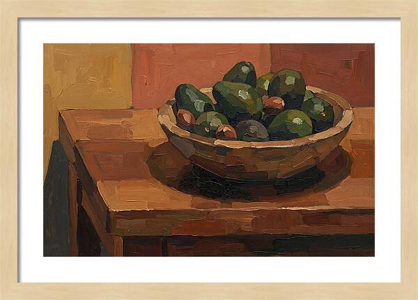 Bowl Of Ripe Avocados