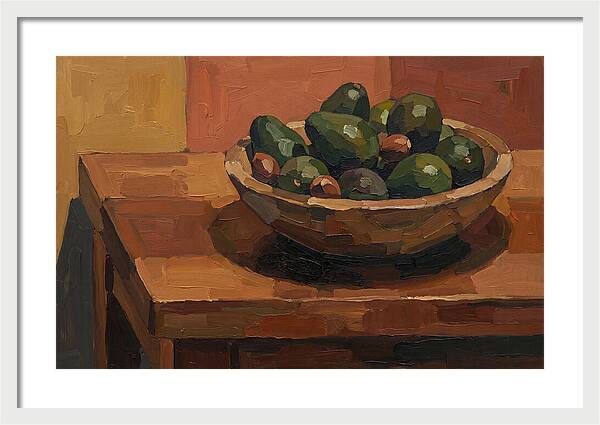 Bowl Of Ripe Avocados