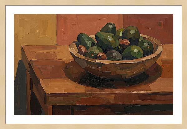 Bowl Of Ripe Avocados