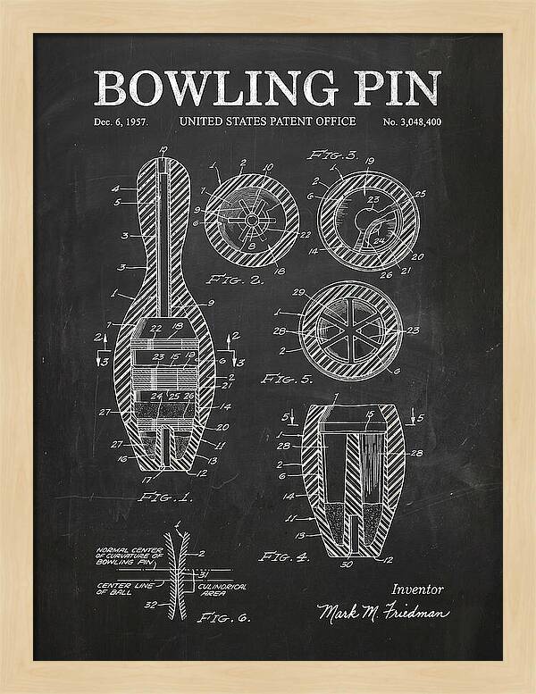 Bowling Pin Chalkboard Patent Us3048400a