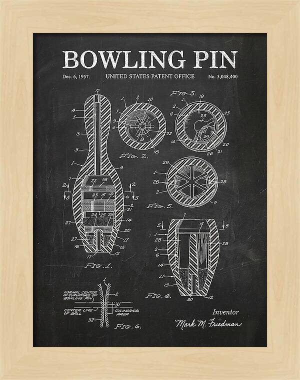 Bowling Pin Chalkboard Patent Us3048400a