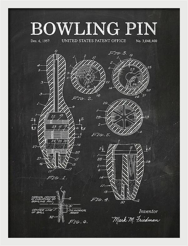 Bowling Pin Chalkboard Patent Us3048400a