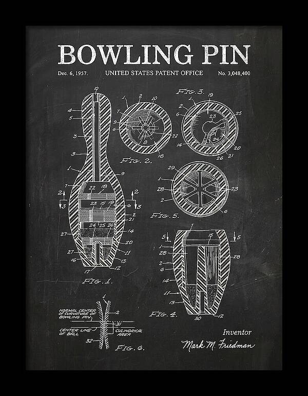 Bowling Pin Chalkboard Patent Us3048400a