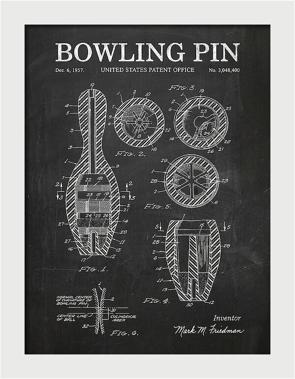 Bowling Pin Chalkboard Patent Us3048400a