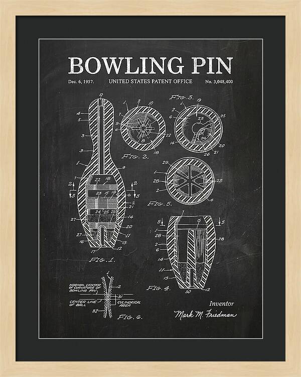 Bowling Pin Chalkboard Patent Us3048400a