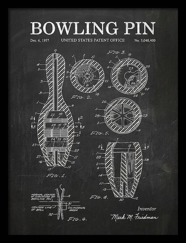 Bowling Pin Chalkboard Patent Us3048400a