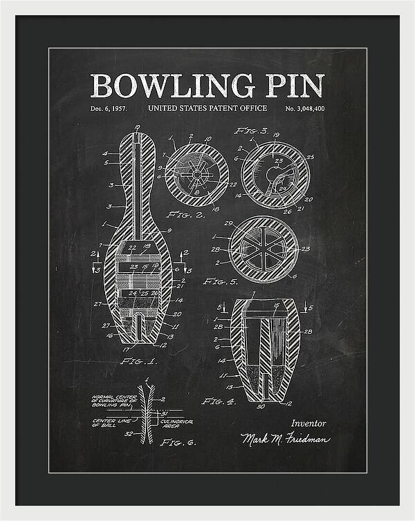 Bowling Pin Chalkboard Patent Us3048400a