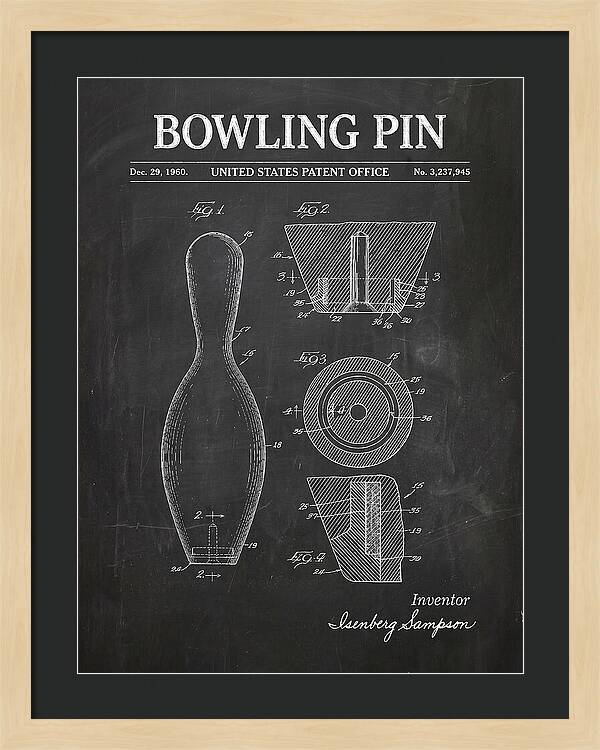 Bowling Pin Chalkboard Patent Us3237945a