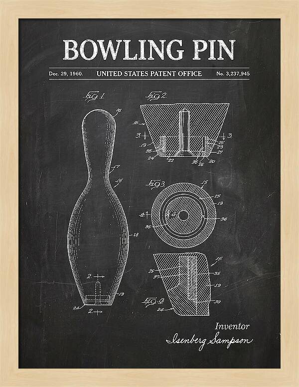 Bowling Pin Chalkboard Patent Us3237945a