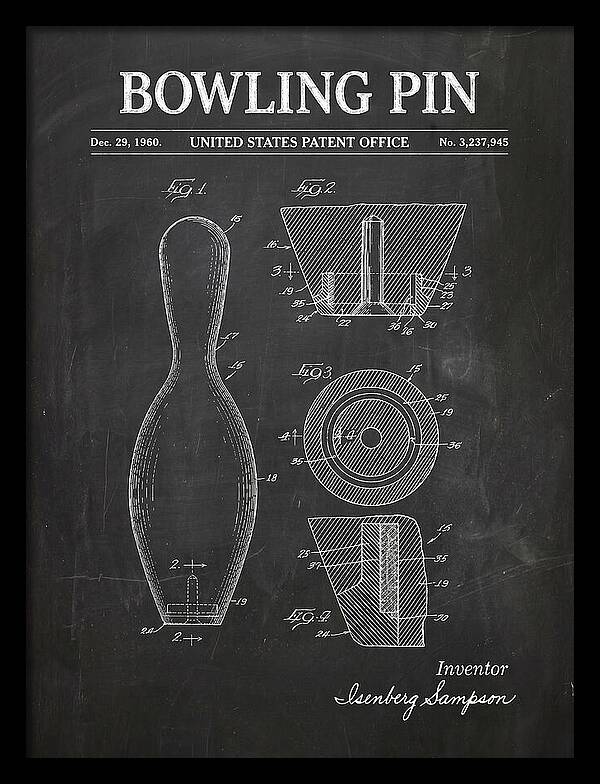 Bowling Pin Chalkboard Patent Us3237945a