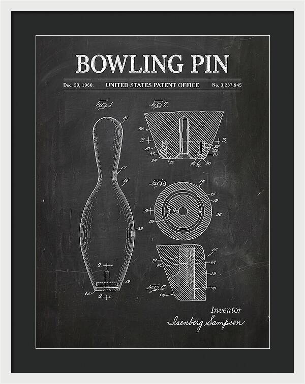 Bowling Pin Chalkboard Patent Us3237945a