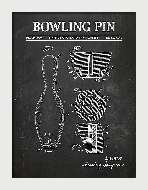 Bowling Pin Chalkboard Patent Us3237945a