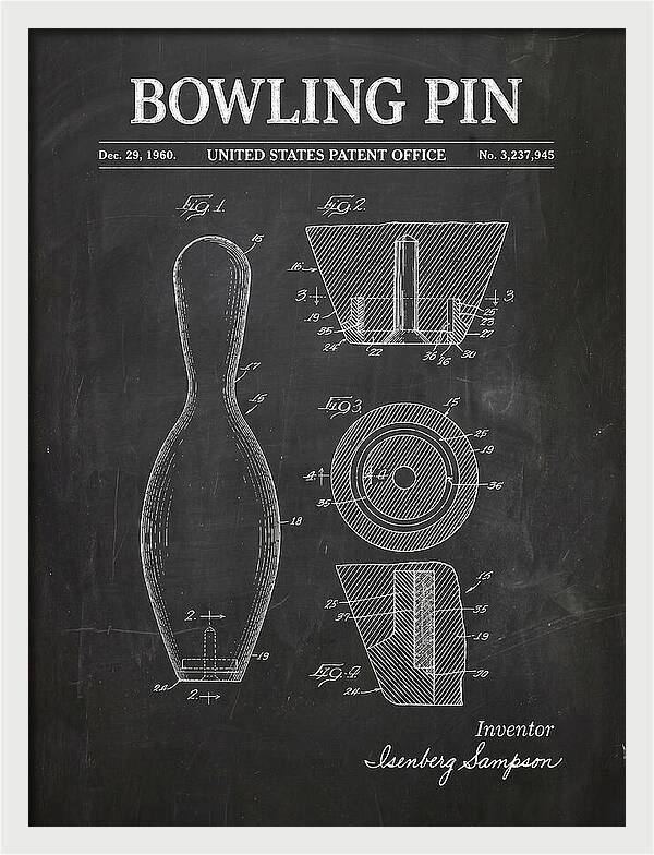Bowling Pin Chalkboard Patent Us3237945a