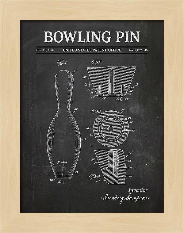 Bowling Pin Chalkboard Patent Us3237945a