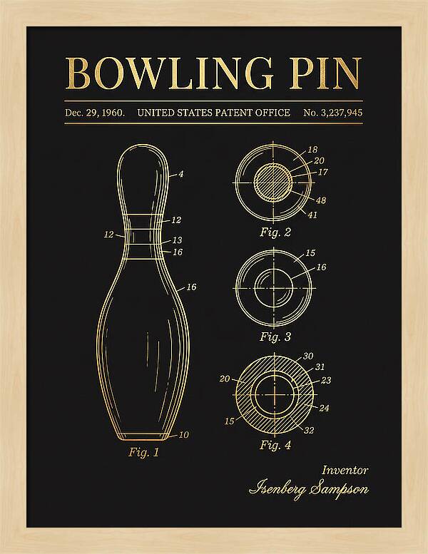 Bowling Pin Gold Patent Us3237945a