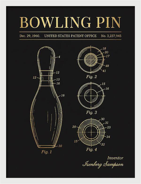 Bowling Pin Gold Patent Us3237945a