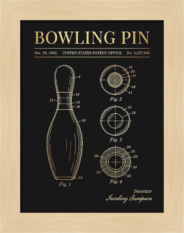 Bowling Pin Gold Patent Us3237945a
