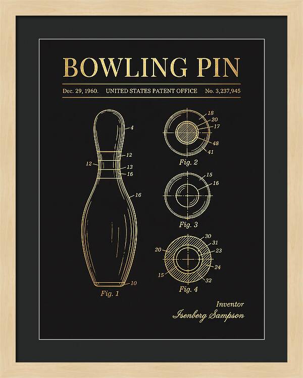 Bowling Pin Gold Patent Us3237945a