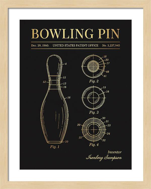 Bowling Pin Gold Patent Us3237945a