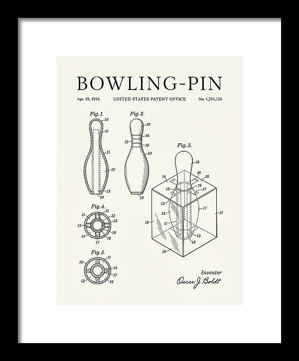 Bowling Pin Minimalist Patent Us1214126a
