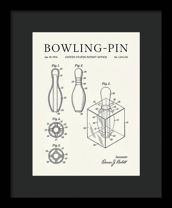 Bowling Pin Minimalist Patent Us1214126a