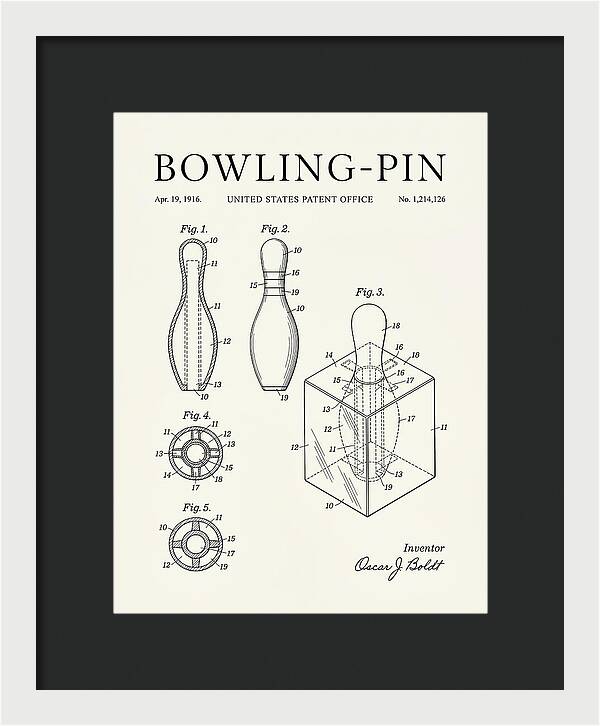 Bowling Pin Minimalist Patent Us1214126a