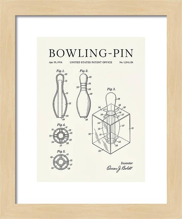 Bowling Pin Minimalist Patent Us1214126a