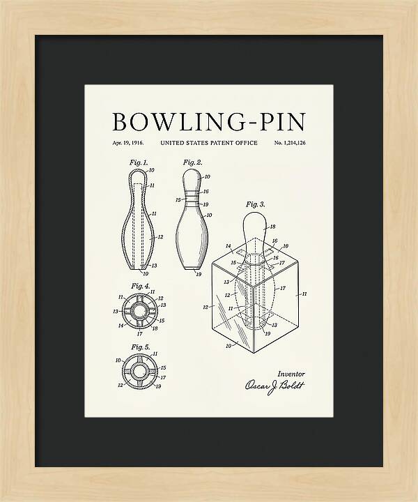 Bowling Pin Minimalist Patent Us1214126a