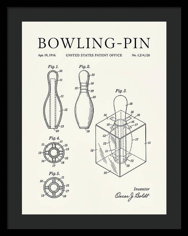 Bowling Pin Minimalist Patent Us1214126a