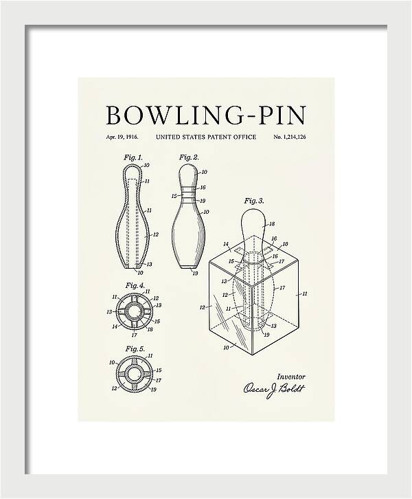 Bowling Pin Minimalist Patent Us1214126a