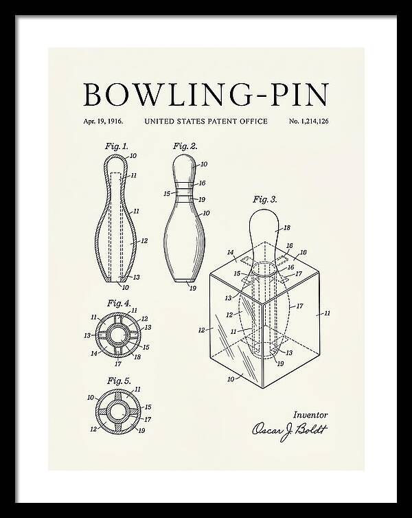 Bowling Pin Minimalist Patent Us1214126a