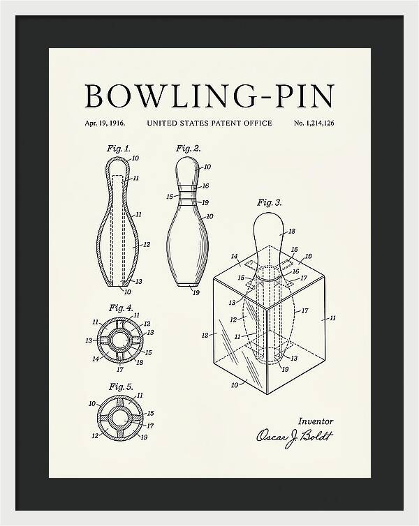 Bowling Pin Minimalist Patent Us1214126a