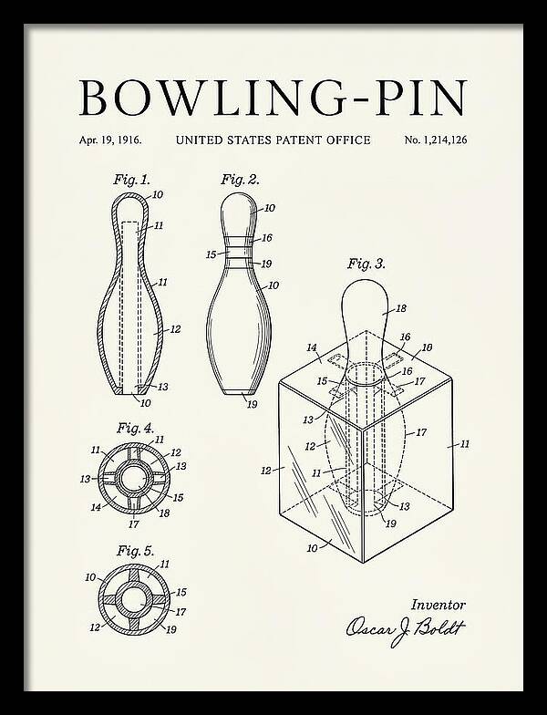 Bowling Pin Minimalist Patent Us1214126a