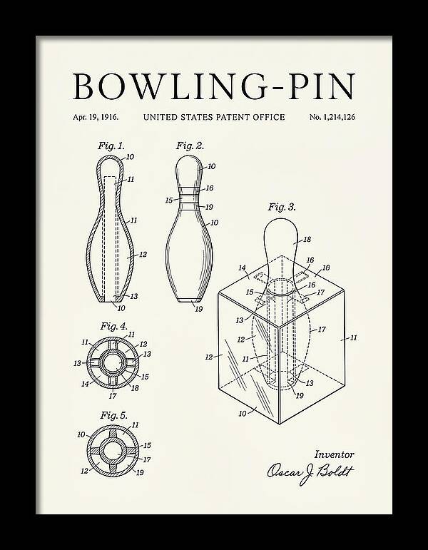 Bowling Pin Minimalist Patent Us1214126a