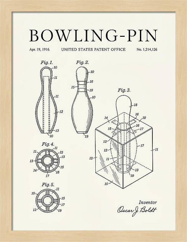 Bowling Pin Minimalist Patent Us1214126a