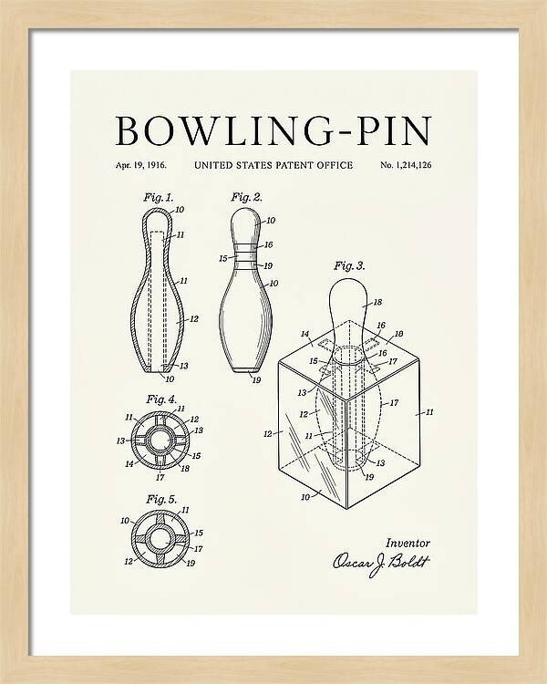 Bowling Pin Minimalist Patent Us1214126a
