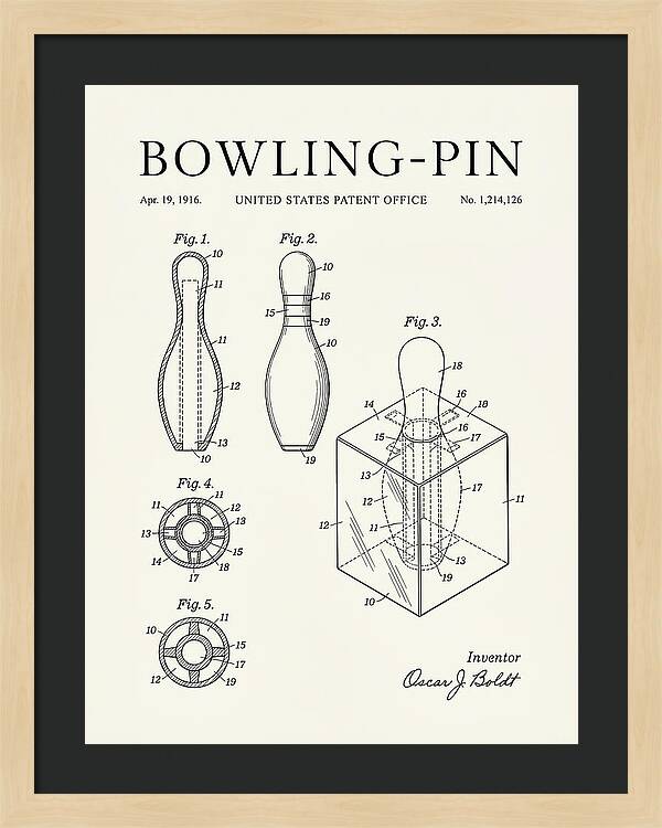 Bowling Pin Minimalist Patent Us1214126a