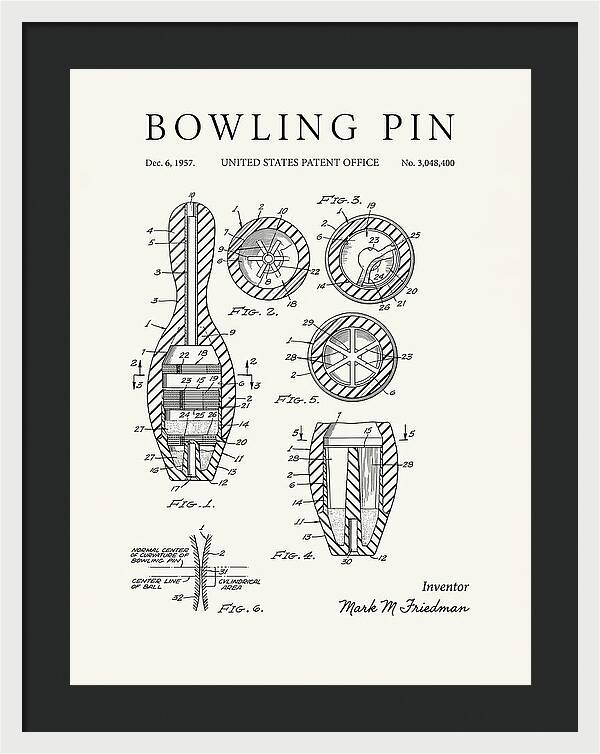 Bowling Pin Minimalist Patent Us3048400a