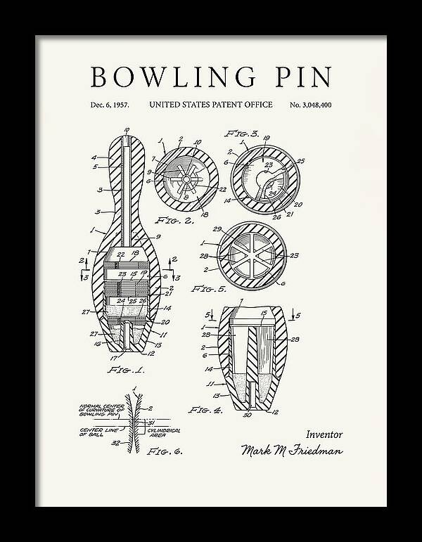 Bowling Pin Minimalist Patent Us3048400a