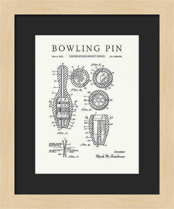 Bowling Pin Minimalist Patent Us3048400a