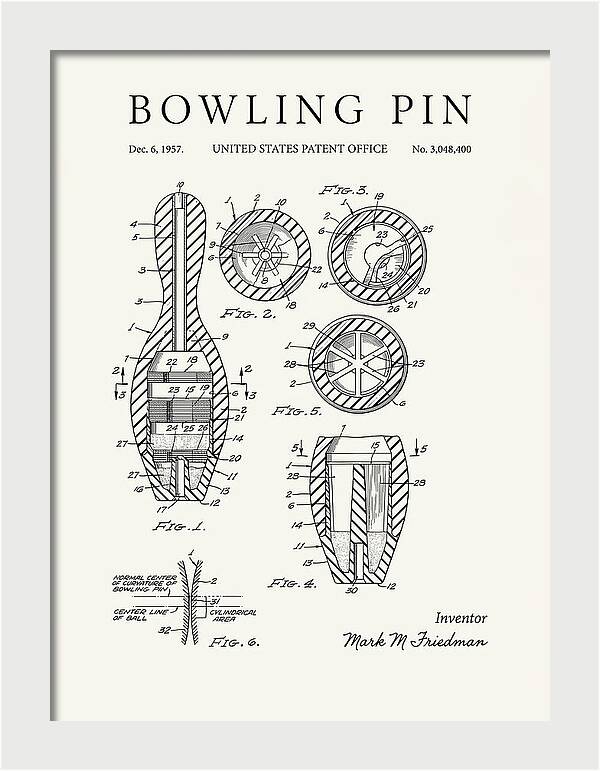 Bowling Pin Minimalist Patent Us3048400a