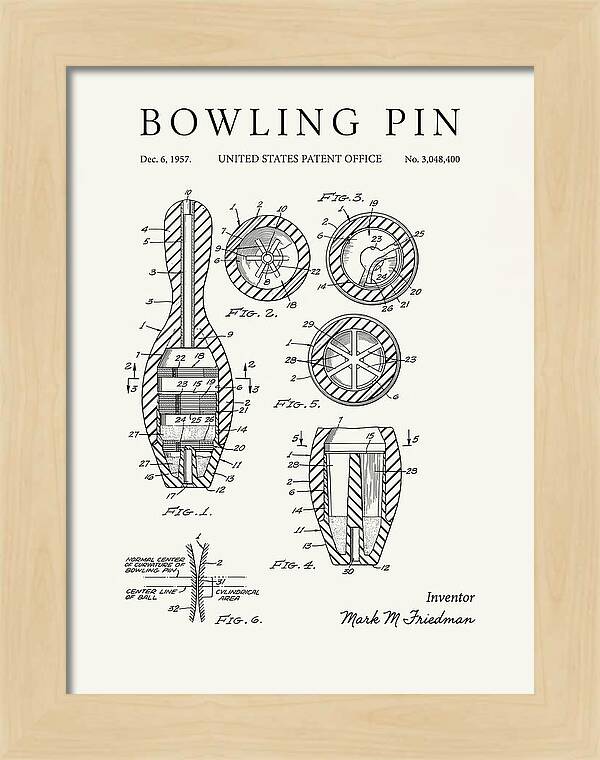 Bowling Pin Minimalist Patent Us3048400a