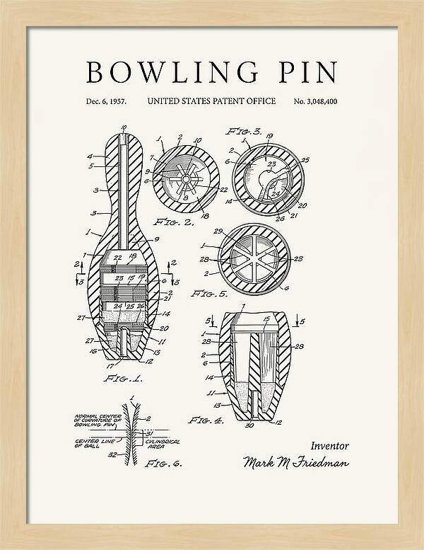 Bowling Pin Minimalist Patent Us3048400a