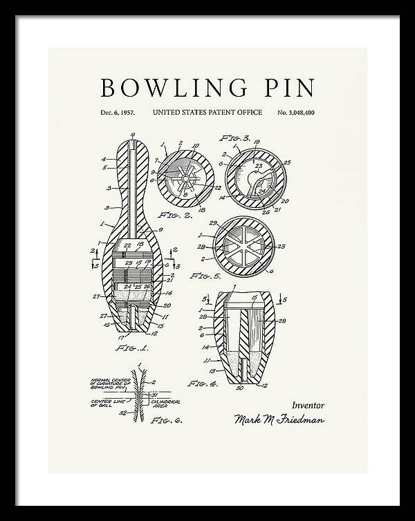 Bowling Pin Minimalist Patent Us3048400a