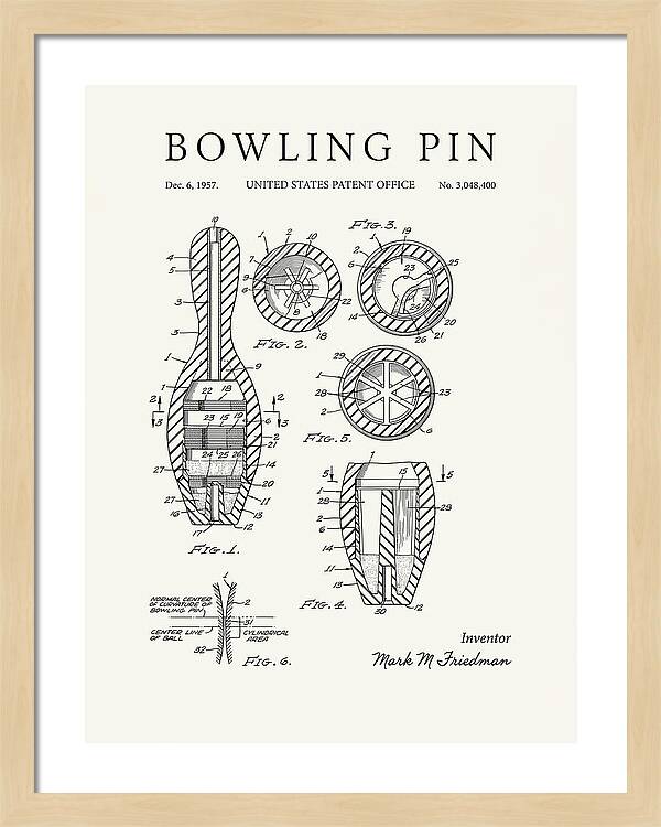 Bowling Pin Minimalist Patent Us3048400a