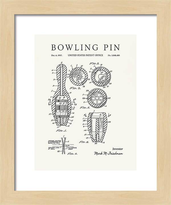 Bowling Pin Minimalist Patent Us3048400a